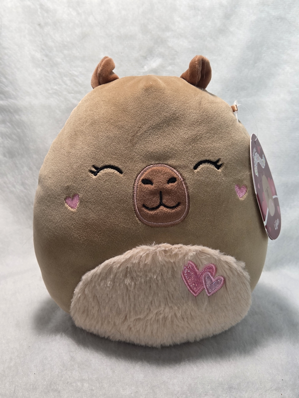 LIJJIAN Squishmallows 8" Brown Capybara Pink Hearts Valentine 2025